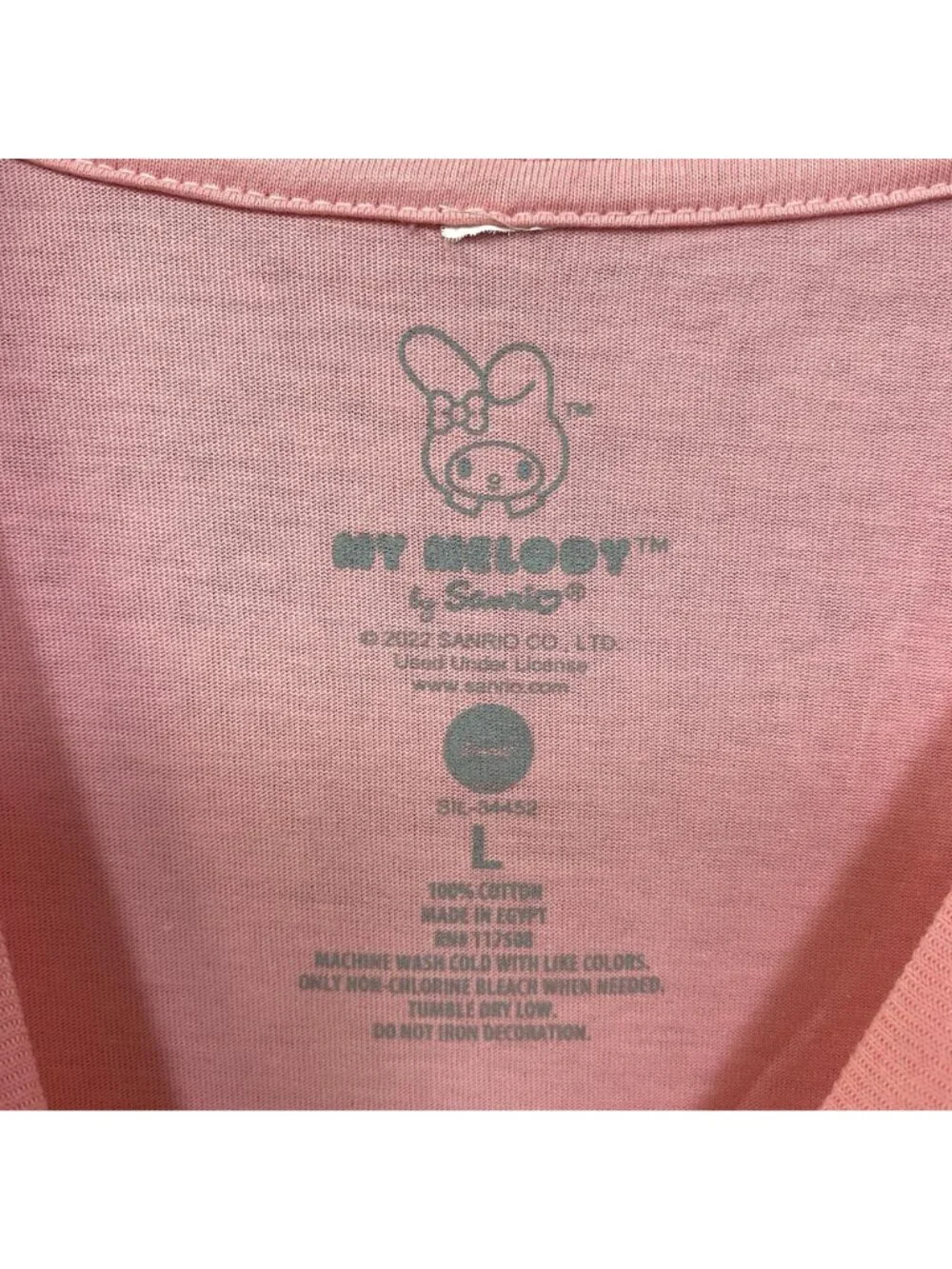 Sanrio My Melody Cute Graphic Design Pink T-Shirt Large